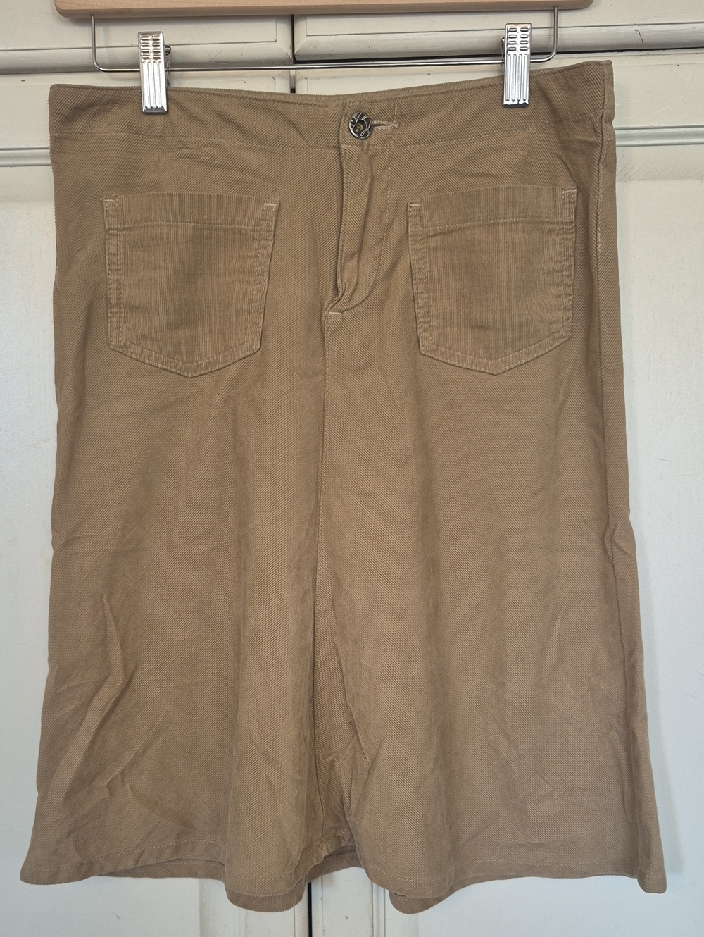 Casual High-Waist A-Line Skirt in Tan